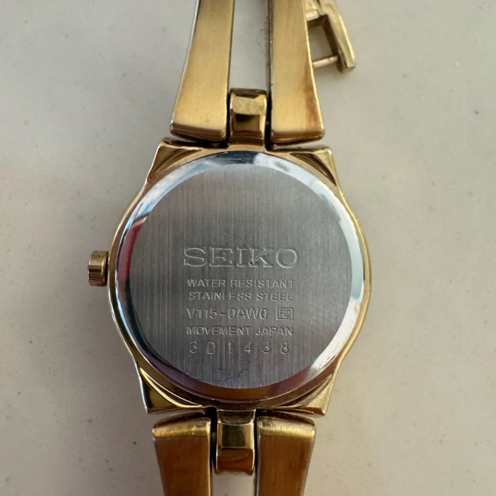 Seiko Gold Tone Women's Bracelet Watch with White Dial